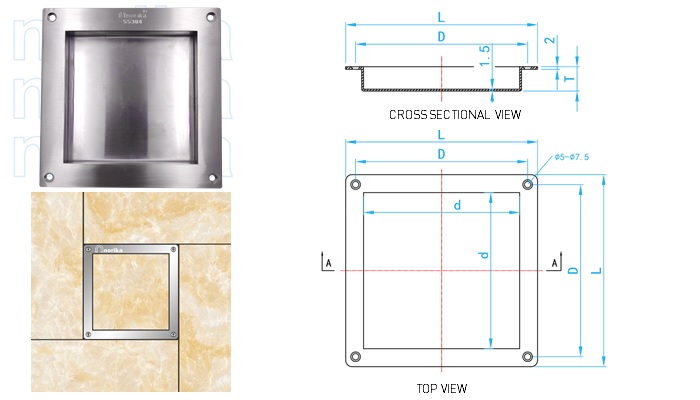 AISI304L Decorative Smartdrain Urinal Trap Cover