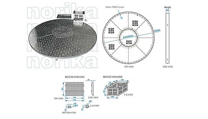 Grease Trap Frame & Cover 1800 (Chequered Side)