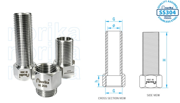 Stainless Steel 304 Prolongated  Nipple