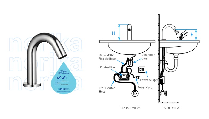 AISI304 Stainless Steel Sensor Basin Faucet Tap