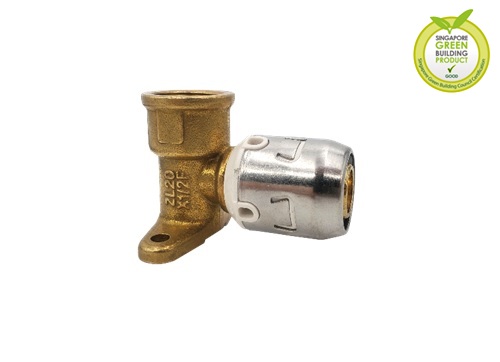 PEX Push-Fit FI Wallplate Elbow (Type F6)