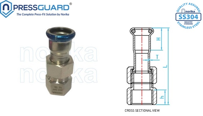 Stainless Steel 304 Press Fit Female Joint Connector