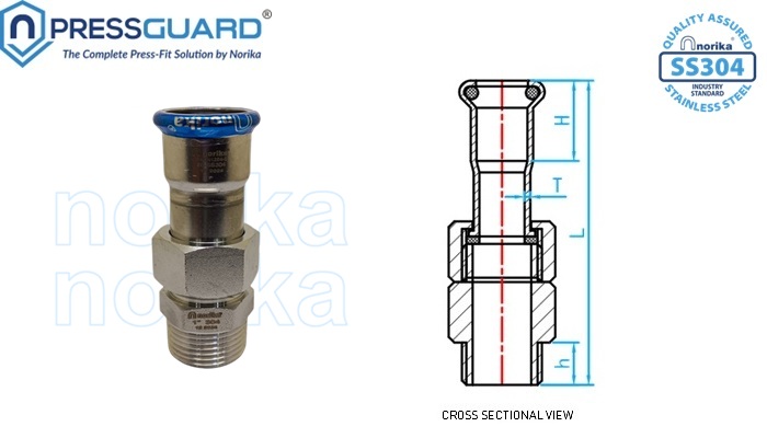 Stainless Steel 304 Press Fit Male Join Connector