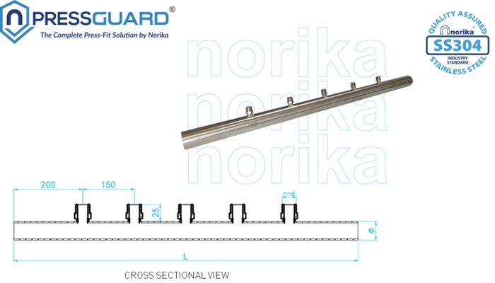 Stainless Steel 304 Press Fit Single Sided Manifolds