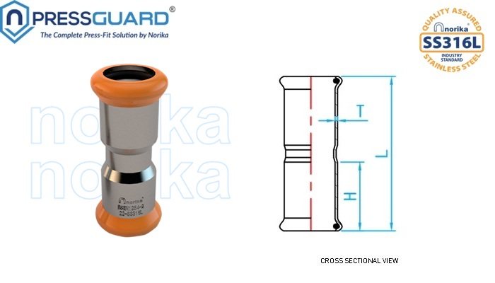 Stainless Steel 316L Press Fit Equal Socket
