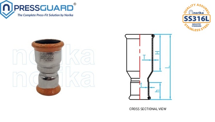 Stainless Steel 316L Press Fit Reducing Socket