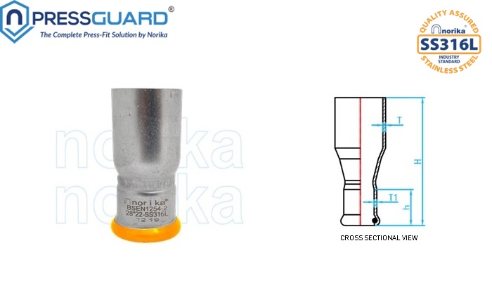 Stainless Steel 316L Press Fit Reducing Socket (MxF)