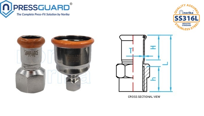 Stainless Steel 316L Press Fit FI Adaptor