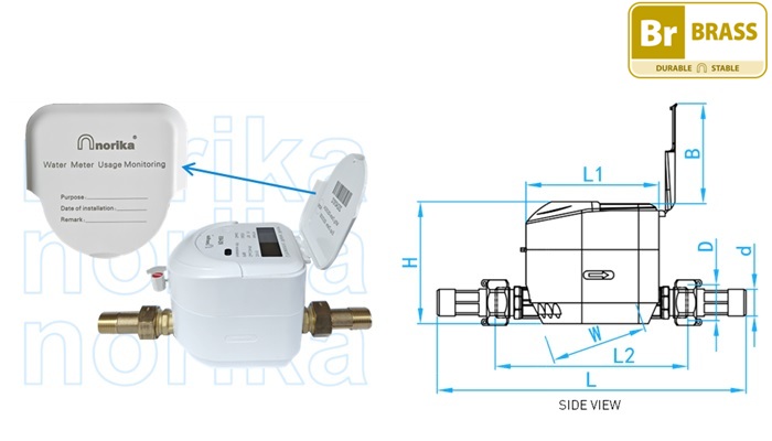 MODBUS RTU Ultrasonic Water Meter (Threaded End) (R250)