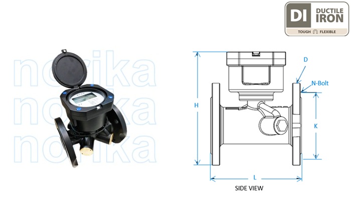 MODBUS RTU Ultrasonic Water Meter (Flanged End) (R250)