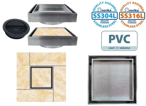 STAINLESS STEEL LUXURY SMARTDRAIN125 TILE & MARBLE (FOR GCB PROJECTS)